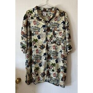 Disneyland Resort Short Sleeve Button Down Hawaiian Shirt Tiki Disney Mens XL
